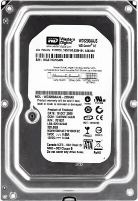 Hard Drive 320GB WD Caviar SE WD3200AAJS 7200U/Min SATA II 8MB Cache 3.5   Inch • £13.42