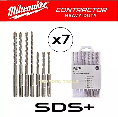 Milwaukee SDS+ Drill Bit Set Contractor SDS Plus Hammer Masonry Stone Concrete • £10.81