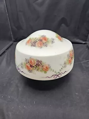  Floral Design Vintage White Milk Glass Ceiling Fan Light Shade Globe Fitter 4  • $10