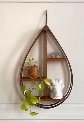 Mid Century Vintage Bentwood Hanging Teardrop Planter Three Shelve 36x21x6 Large • $199