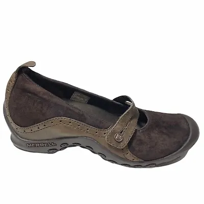 Merrell Womens Plaza Bandeau Chocolate Suede Otholite Comfort Loafers Shoe • $23.50