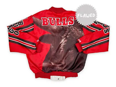 Vintage Chicago Bulls Chalk Line Jacket 90s NBA Michael Jordan FLAWED R5 • $99.99