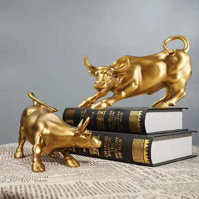 Wall Street Bull Figurine Statue Miami Bulls Figure Sculpture Doll OX Desk Decor • $29.99