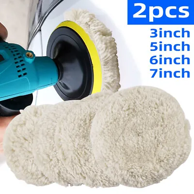 2Pcs Wool Hook & Loop Grip Buffing Pad For Compound Cutting & Polishing US • $8.95
