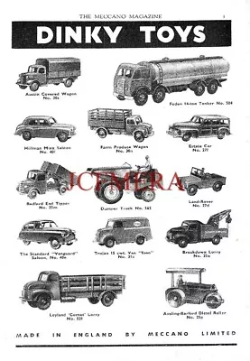 DINKY Toys Model Cars Land Rover Breakdown Lorry ADVERT 1950s Print Ad 701/01 • £2.97