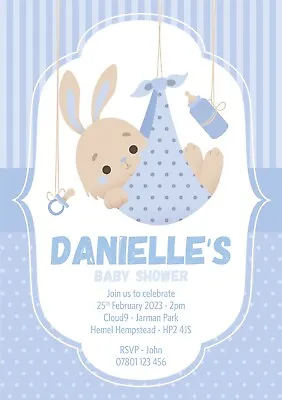 Personalised Baby Shower Invitations DIGITAL - Print Or Send Via Social Media • £2.50