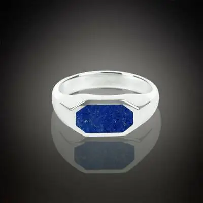 Blue Lapis Lazuli Gemstone Ring For Men 925 Sterling Silver Handmade Men's Ring • $49.90