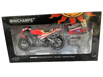 Minichamps 122110846 Ducati Desmosedici GP11 Unveiling Valentino Rossi 2011 1/12 • £119.99