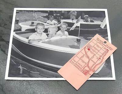 Vintage 1960s Original Black & White Photograph Kids In A Carnival Boat Ride FUN • $13.50