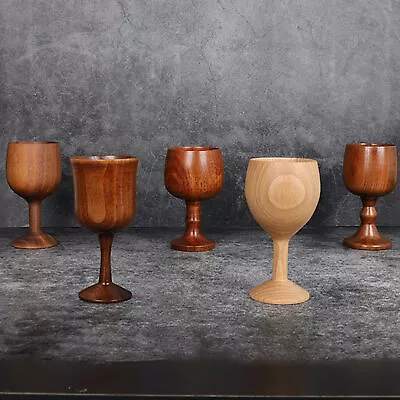 Wooden Goblet Drinking Mug Wooden Whiskey Cup Wooden Beer Mugs Glass • $16.99