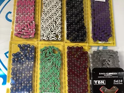 BMX Chain Colour Black Red Blue Pink Green Purple White Or Chrome Old School • $18.99