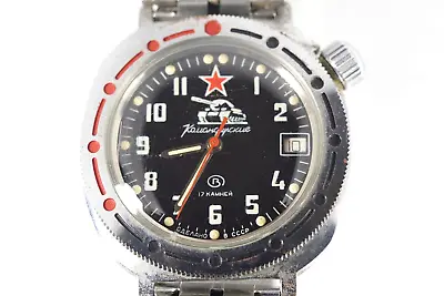 Vostok Amphibian  Tank  Red Star Russian Military Dive Watch Soviet Union CCCP • $133.25