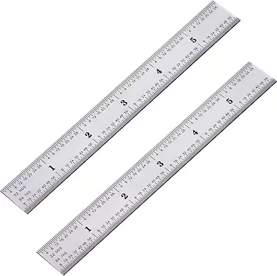 Eboot 2 Pack Stainless Steel Ruler Machinist Engineer Ruler Rigid Metal Ruler W • $9.53