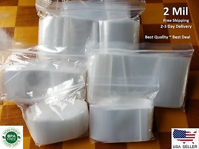 Clear Zip Seal Plastic Bags Jewelry Zipper Top Lock Reclosable Baggies 2 Mil 2ML • $6.24