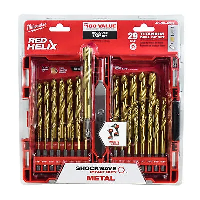 Milwaukee 48-89-4632 29 Piece Titanium Drill Bit Set • $96.99