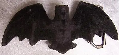 Pewter Belt Buckle Black Velvet Bat In Flight NEW • $19.99