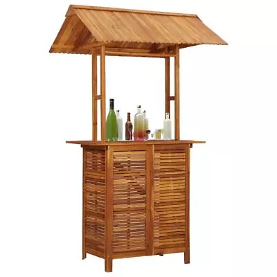 $570.95 • Buy Bar Table With Rooftop Garden Outdoor Setting Solid Acacia Wood Patio Furniture