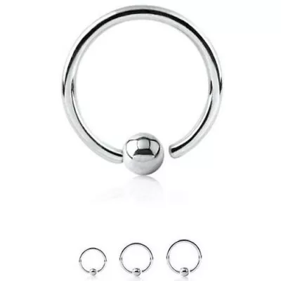 Stainless Steel Fixed Ball Captive Ring Nose Hoop 8mm 20 G 2mm Ball • $5.49