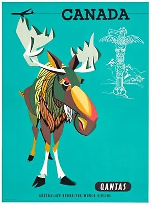 Canada Qantas 1960's Travel Poster Print  Reproduction Giclee Print 11x17 • $27.95