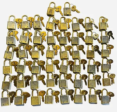 Vintage Mini Locks With 2 Keys Padlocks Lot Of 50 Luggage Jewelry Miniature  • $42.46