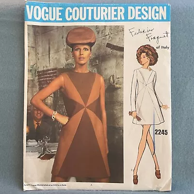 Vogue 2245 Couturier Design Sewing Pattern Frederico Forquet Dress Size 8 Uncut • $34.40