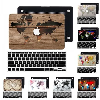 World Map Rubberized Hard Case Keyboard Cover For Macbook Pro Air 11 13 14 15 16 • $13.49