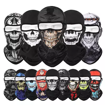 $7.99 • Buy UV Protection Balaclava Ghost Printed Tactical Skull Full Face Mask Ski Sun Hood
