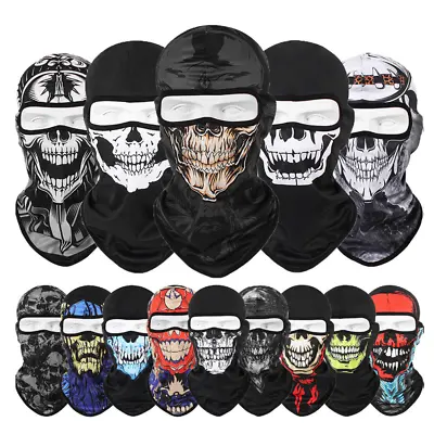 UV Protection Balaclava Ghost Printed Tactical Skull Full Face Mask Ski Sun Hood • $7.99
