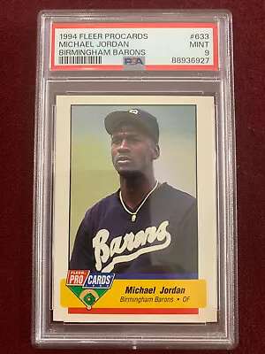 Michael Jordan 1994 Fleer Procards Birmingham Barons Rookie Card PSA 9 Mint • $39