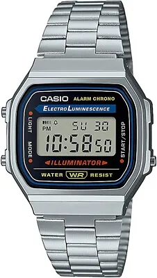 Casio A168W-1 Classic Digital Watch Chronograph Alarm Day/Date Illuminator • $23.97