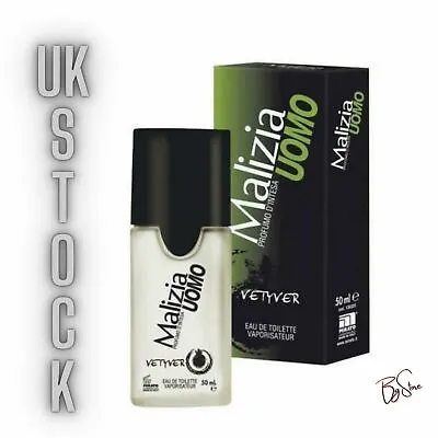 Malizia UOMO VETYVER  EDT Perfume Spray For MEN 50 Ml UK STOCK • £11.99