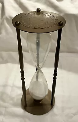 Vintage Brass Hourglass 10.5  Leonard Towle (?) With White Sand Nautical Timer • $45