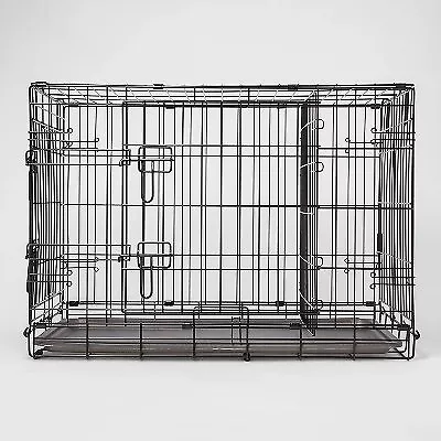 Wire Collapsible Dog Crate - M - Black - Boots & Barkley • $23.99