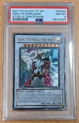 Yugioh 2011 Odin Father Of The Aesir STOR-EN040 Ultimate Rare 1st Edition PSA 8 • £47.15