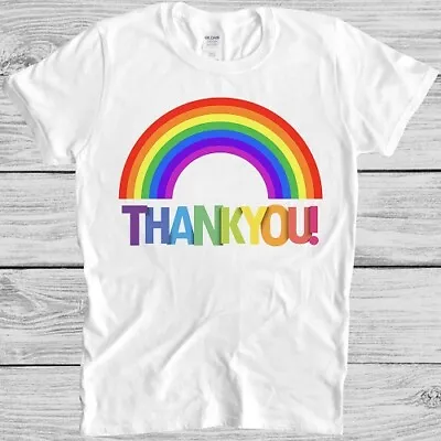 Thank You T Shirt Rainbow Love Key Workers Stay Home Cool Gift Tee M338 • £6.35