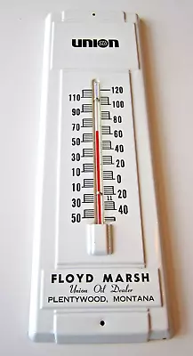 Union 76 Oil / Plentywood Montana / Vintage Metal Advertising Thermometer • $39.99