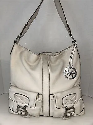 MICHAEL KORS Genuine Leather Hands/Shoulder  Bag Purse Color Cream • $33