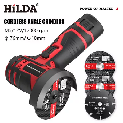 £37.99 • Buy 12V Mini Cordless Angle Grinder Wood Polish Cutting Machine W/ Battery And Box