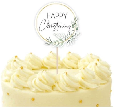 £2.49 • Buy CHRISTENING CAKE TOPPER - BOTTANICAL - BOY Or  GIRL'S RELIGIOUS  PARTY