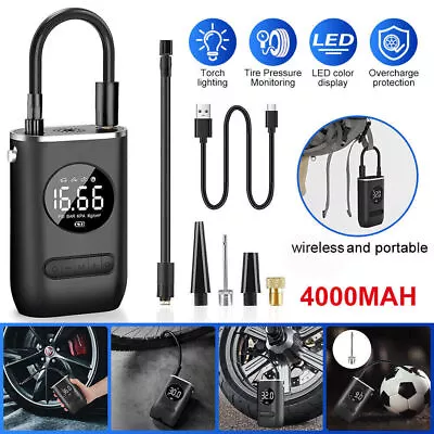 Electric Bike Air Pump Rechageable Car Tyre Inflator Bicycle Tire Air Compressor • $37.99