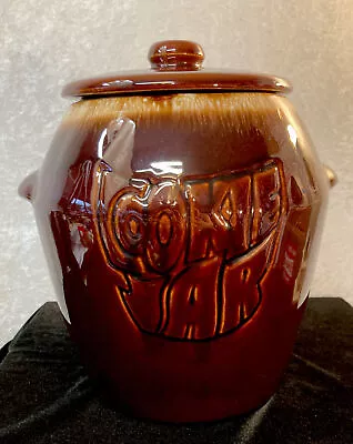 Vintage McCoy Cookie Jar Brown Glaze Ceramic 1969s Retro Mid Century USA • $40