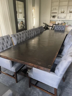 $2500 • Buy Manning & Manning Solid Parquetry Dark Brown Oak Dining Table - Great Condition
