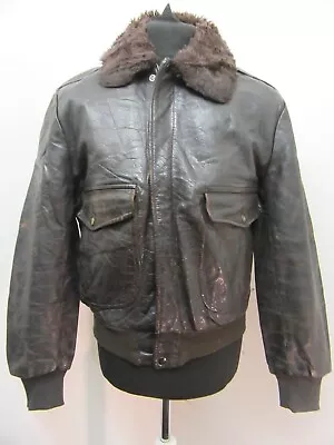 Vintage 70's Spitfire Leather Flying Motocycle Jacket Jacket Size 42 Ace Patina • £79