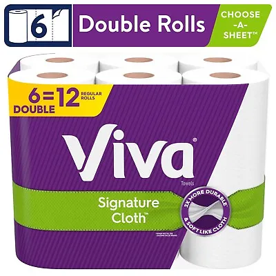 Viva Signature Cloth Paper Towels 6 Double Rolls (94 Sheets Per Roll) • $16.64