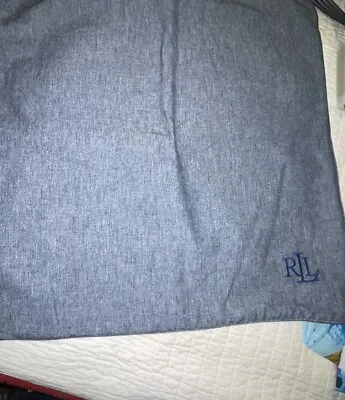Lauren Ralph Lauren Monogram Throw Pillow Cover Blue Denim 20” Zipper Closure VC • $38
