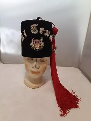 Shriners Masonic El Texa Movper Grotto Rhinestone Hat With Tassel Pins • $85