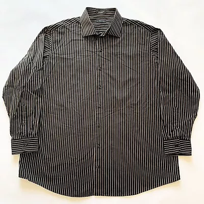 J. Ferrar Long Sleeve Button Down Striped Shirt Men Size 19 (37-38) Cotton • $19.95