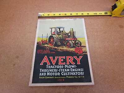 1918 AVERY Tractor Plow Equipment Sales Brochure Farm Steam Engine ORIGINAL • $9