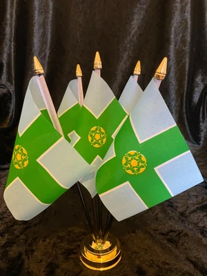 £11.95 • Buy Derbyshire Derby County 5 Flag Flags Table Desk Top Display Centrepiece Office