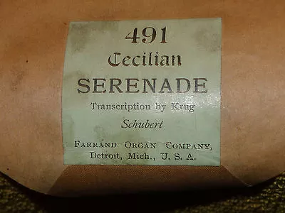 Vintage & Rare Cecillian Player Organ Roll   Serenade   LOOK! • $23.95